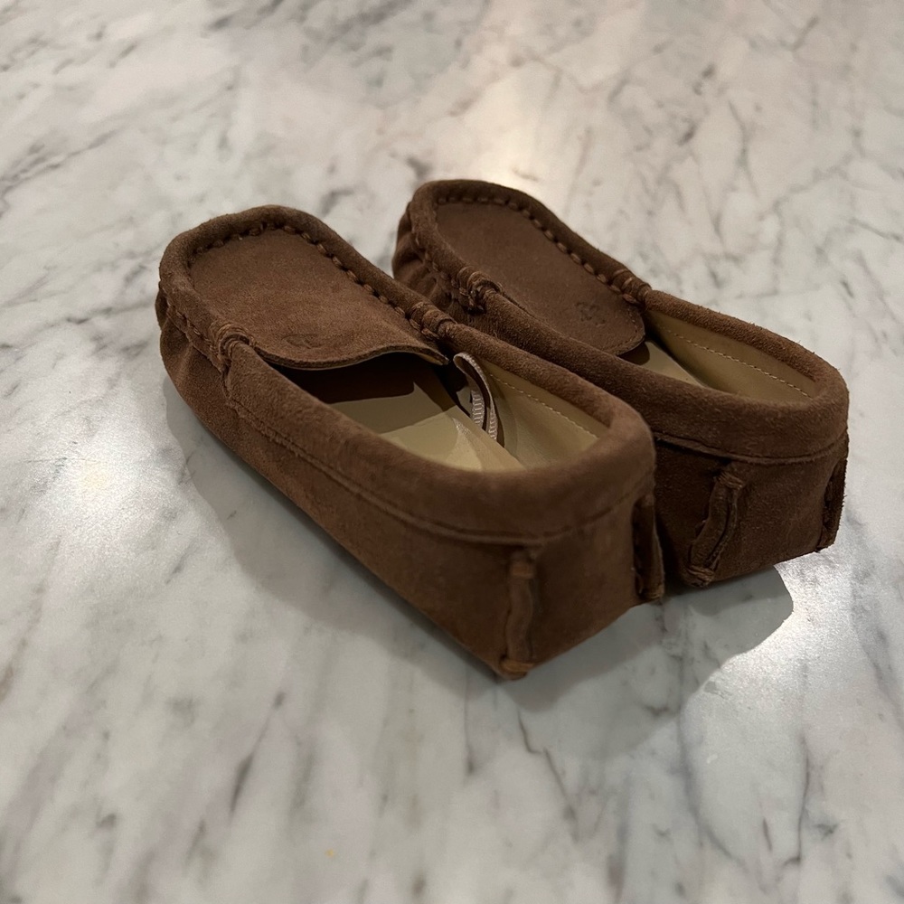 Janie and Jack brown suede driving loafers